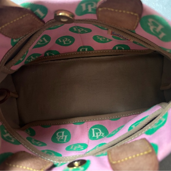 Dooney & Burke Sig. Pink & Green Polka Dot Handbag - Picture 13 of 13